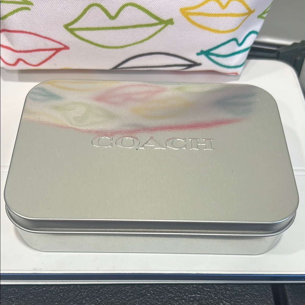 Coach Metallic Silver Tin Box